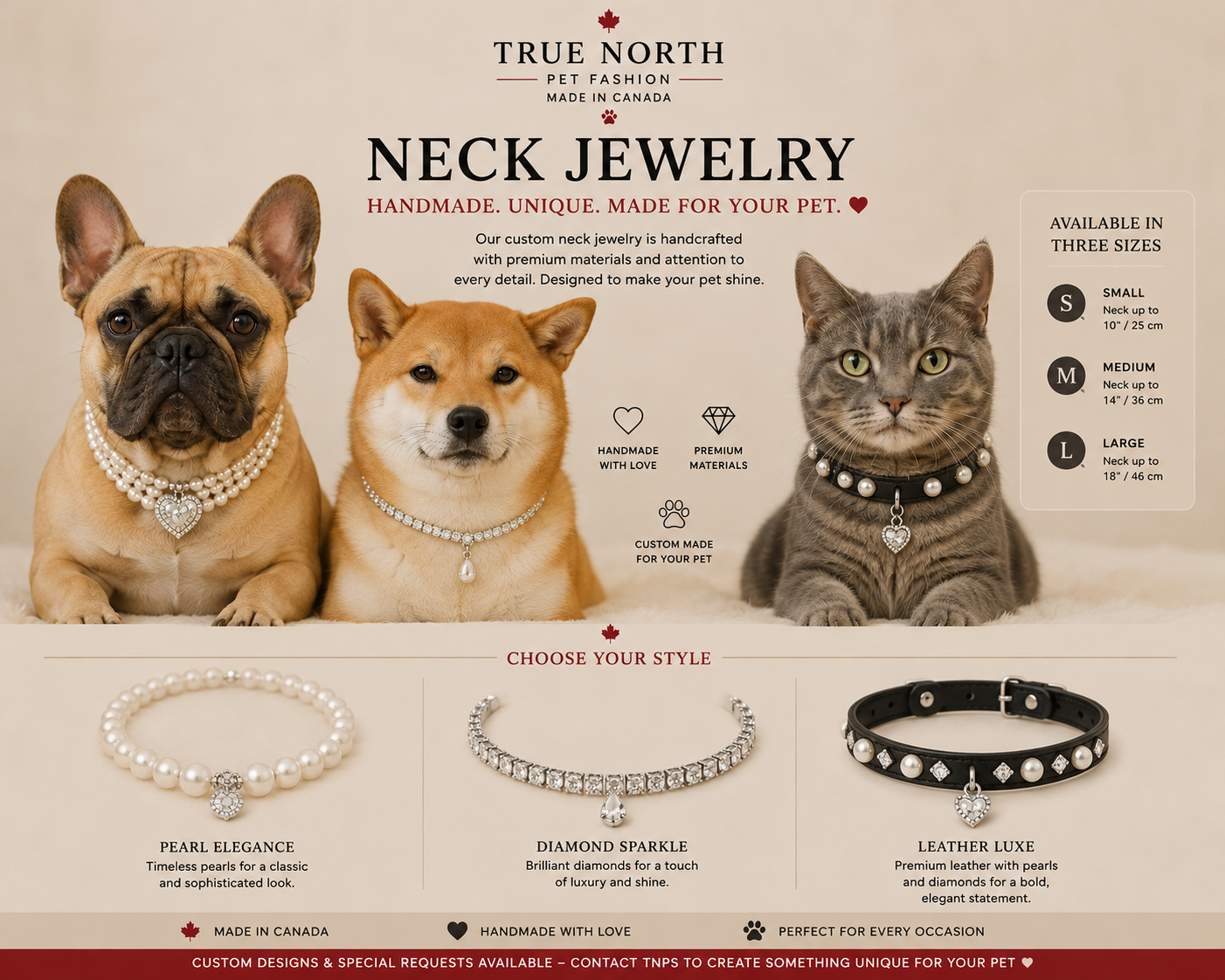 True North Pet Station Pet Tiaras Collection – Diamond Fringe, Diamond & Pearl, Pearl & Diamond Fur Trim