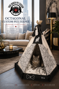 Luxury Hexagon Custom Pet Teepee – handcrafted bespoke pet retreat by True North Pet Station