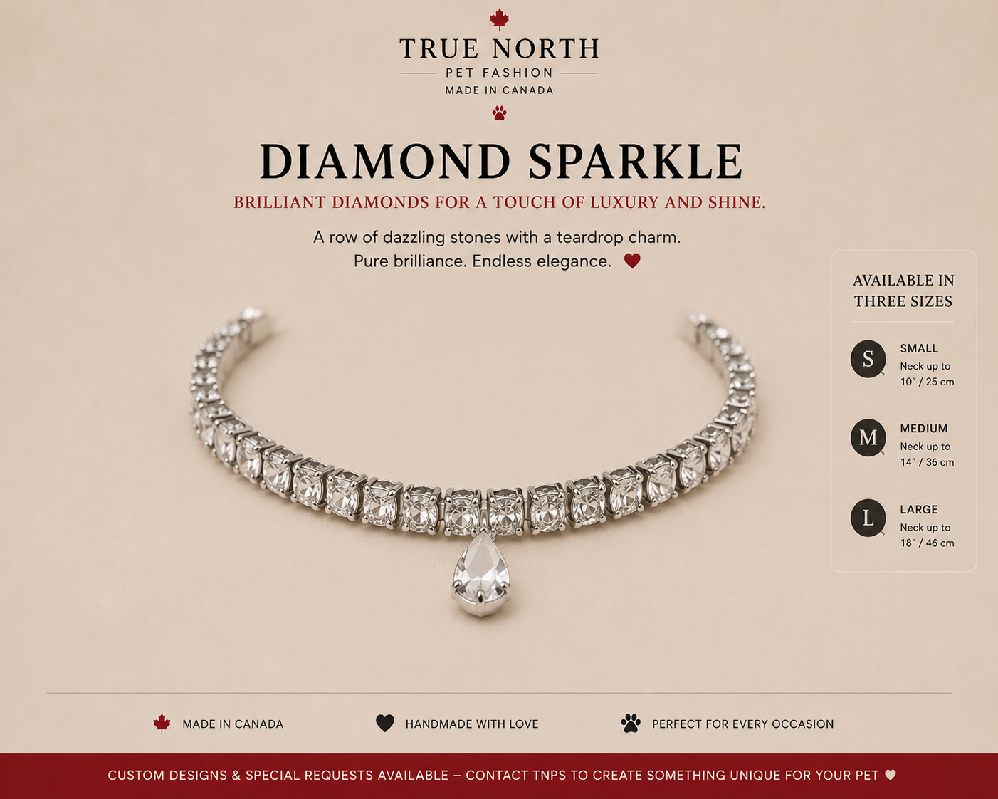 Diamond Sparkle – Handmade Pet Neck Jewelry