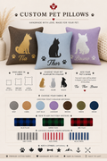 Custom Pet Inspired Pillow – three sizes with silhouette designs and fabric options