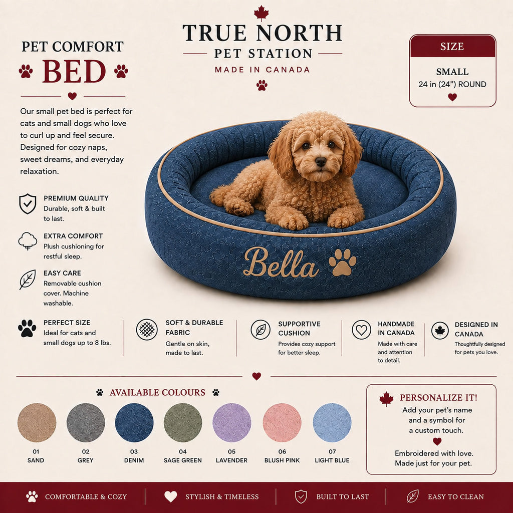 Round Personalized Pet Bed - TNPS Value Collection | Handmade in Canada